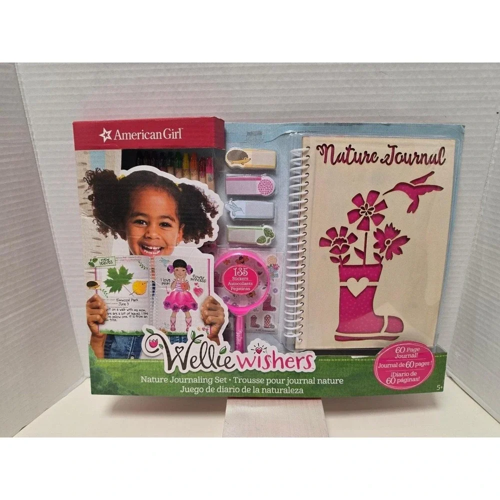 American Girl WellieWishers Nature Journaling Set, featuring a pink floral-theme